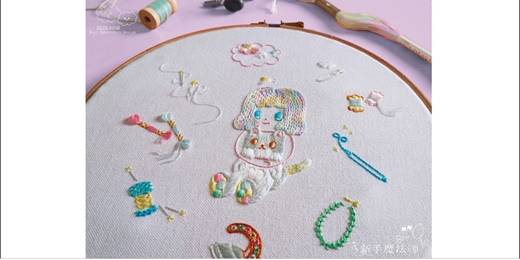 event-banner-基礎刺繡至進階運用(2日)┋新手魔法師 - 10種針法組合、動物毛流、花瓣漸層推色 𝟓月班