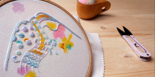 event-banner-基礎刺繡┋孩繪小夢山ᨒ繡畫課-基礎針法與編織型針法運用、直覺繪畫 台北𝟑月班