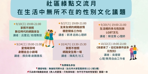 event-banner-社區綠點交流月 在生活中無所不在的性別文化議題